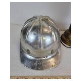 Vintage Helmet, Brass-Base Lamp, and Pair of Yard Sticks - NO SHIPPING