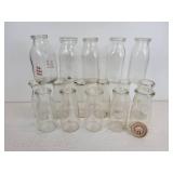 Lot of (16) Vintage Half Pint Milk Bottles - NO SHIPPING