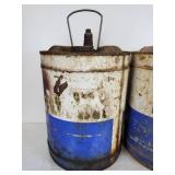 Pair of Mobil Oil Cans - NO SHIPPING