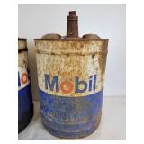 Pair of Mobil Oil Cans - NO SHIPPING