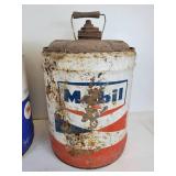 Pair of Mobil Oil Cans - NO SHIPPING