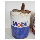 Pair of Mobil Oil Cans - NO SHIPPING