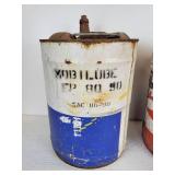 Pair of Mobil Oil Cans - NO SHIPPING
