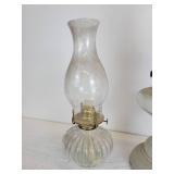 Pair of Oil Lamps with Chimneys - NO SHIPPING