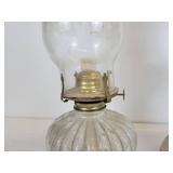 Pair of Oil Lamps with Chimneys - NO SHIPPING