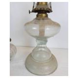 Pair of Oil Lamps with Chimneys - NO SHIPPING