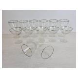 (5) Champagne/Tall Sherbet Glasses and (8) Wine Glasses - Platinum Rimmed? NO SHIPPING