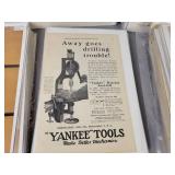 (120+) Vintage Magazine Ads from the 1920s to 1960s - Most are Cardboard Backed and Plastic Sleeved - Topics are Tobacco, Tools, Food and More