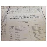Lot of Vintage Maps - Yellowstone National Park, Gallatin National Forrest, Bozeman ranger District, Targhee National Forrest