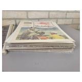 (125+) Vintage Magazine Ads from the 1930s to 1960s - All are Cardboard Backed and Plastic Sleeved - Topics are Gas & Oil, Tires, Automobiles, Transportation, Appliances and Beverages