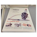 (125+) Vintage Magazine Ads from the 1930s to 1960s - All are Cardboard Backed and Plastic Sleeved - Topics are Gas & Oil, Tires, Automobiles, Transportation, Appliances and Beverages