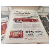 (125+) Vintage Magazine Ads from the 1930s to 1960s - All are Cardboard Backed and Plastic Sleeved - Topics are Gas & Oil, Tires, Automobiles, Transportation, Appliances and Beverages