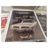 (125+) Vintage Magazine Ads from the 1930s to 1960s - All are Cardboard Backed and Plastic Sleeved - Topics are Gas & Oil, Tires, Automobiles, Transportation, Appliances and Beverages