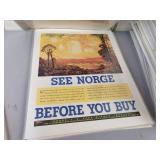 (125+) Vintage Magazine Ads from the 1930s to 1960s - All are Cardboard Backed and Plastic Sleeved - Topics are Gas & Oil, Tires, Automobiles, Transportation, Appliances and Beverages