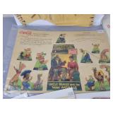 Original 1930s Coca Cola "Uncle Remus and the Happy Animals" Litho Cutouts (Uncut - Approx. 15" x 10"), Original Davey Crocket Child Vinyl Vest, Vintage Sports Ephemera and More