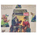 Original 1930s Coca Cola "Uncle Remus and the Happy Animals" Litho Cutouts (Uncut - Approx. 15" x 10"), Original Davey Crocket Child Vinyl Vest, Vintage Sports Ephemera and More