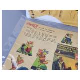 Original 1930s Coca Cola "Uncle Remus and the Happy Animals" Litho Cutouts (Uncut - Approx. 15" x 10"), Original Davey Crocket Child Vinyl Vest, Vintage Sports Ephemera and More