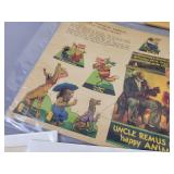 Original 1930s Coca Cola "Uncle Remus and the Happy Animals" Litho Cutouts (Uncut - Approx. 15" x 10"), Original Davey Crocket Child Vinyl Vest, Vintage Sports Ephemera and More