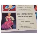 Vintage Uncut Salesman Sample Sheet of Pin-up Girl Ink Blotters - Overall Approx. 13" x 21.5"