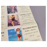 Vintage Uncut Salesman Sample Sheet of Pin-up Girl Ink Blotters - Overall Approx. 13" x 21.5"