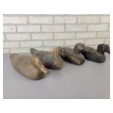 (4) Vintage Carved Wood Duck Decoys