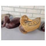 (5) Vintage Wood and Fiber Duck Decoys