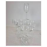 Lot of (10) Beautiful Stemmed Crystal Wine Glasses and (4) Stunning Martini Glasses - NO SHIPPING