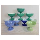 Lot of (10) Vintage Hazel Atlas Moderntone Platonite Sherbet/Champagne/Dessert Coupes