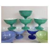 Lot of (10) Vintage Hazel Atlas Moderntone Platonite Sherbet/Champagne/Dessert Coupes