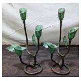 Two Brass Candleholders