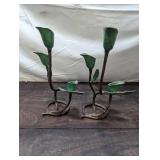 Two Brass Candleholders