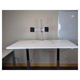 Sit Stand Height-Adjustable Electric Office Desk with Dual Monitor Arms