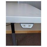 Sit Stand Height-Adjustable Electric Office Desk with Dual Monitor Arms