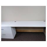 White Computer Desk/Work Station with 2-Drawer File Cabinet