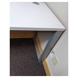 White Computer Desk/Work Station with 2-Drawer File Cabinet