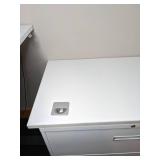 White Computer Desk/Work Station with 2-Drawer File Cabinet