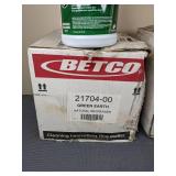 Case of (25) Mal Impact ProMax M1012-4X White Disposable Microporous Zipper Front Long Sleeve Size 4XL Coveralls and Case of (4) 1 Gal. Betco Green Earth Natural Degreaser