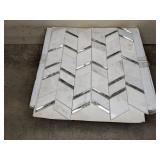 (11) Urban Butterflies Inner Dawn Mirror and Stone Tiles, 17in. x 14 in.