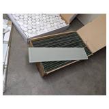 Assortment of (2) Fired Earth Glass Works Glass Shelves and (38) Allen + Roth, Ceremonial Festive Whites Mosaic, Premium Mosaics and Other Tiles