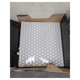 Premier Decor (19) Matte Black & (16) Matte White Penny Round Tiles and (9) Marble Look Tiles