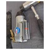 Assortment of Styro Heavy Duty 9.5 in. x 150 ft. Sticky Mesh, Greenlee CM-600 Clamp Meter, Kraft EZY Deck Pro Gun, Air Powered Cut-Off Tool, Crow Bar, Etc.