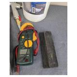 Assortment of Styro Heavy Duty 9.5 in. x 150 ft. Sticky Mesh, Greenlee CM-600 Clamp Meter, Kraft EZY Deck Pro Gun, Air Powered Cut-Off Tool, Crow Bar, Etc.