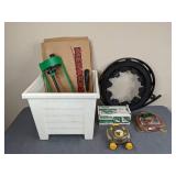 An Assortment of Lawn Care Items: Sprinklers, Lawn Bags, Nelson Sprinkler Timer, Grass Gator Trimmer Line, Glamos, Etc.