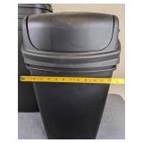 Set of 5 Black Indoor Swing Top Garbage Cans