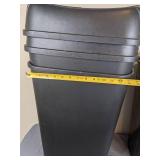Set of 5 Black Indoor Swing Top Garbage Cans