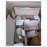 Tote with a variety of Sylvania, TCP,  LED Lightbulbs