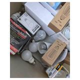 Tote with a variety of Sylvania, TCP,  LED Lightbulbs