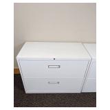 Set of Two White 2-Drawer File Cabinets
