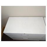 Set of Two White 2-Drawer File Cabinets