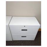 Set of Two White 2-Drawer File Cabinets